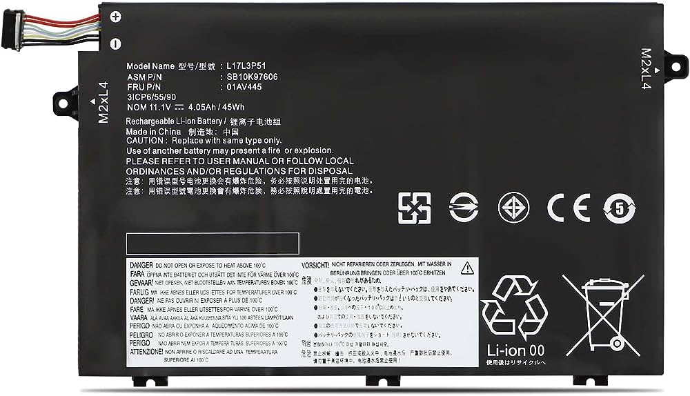 Battery For ThinkPad E480 E490 E495 E590 E580 E595 (L17L3P51)